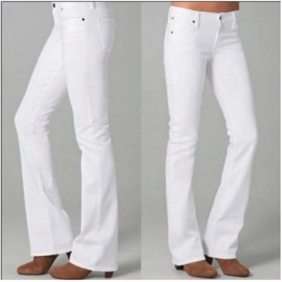 Citizens Of Humanity Denim - Citizens of Humanity White Ingrid Stretch Low Waist Flare Jeans